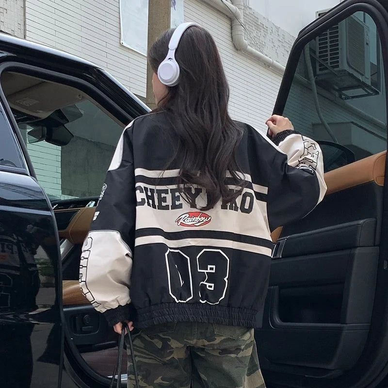Y2K Oversized Racer Jacket