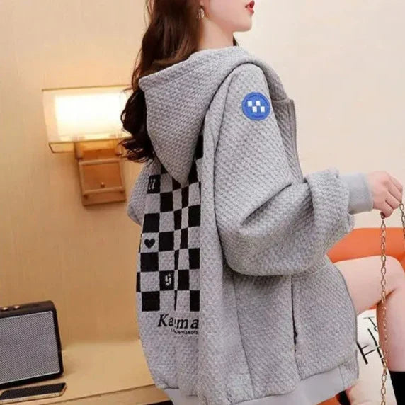 Korean Oversized Zipper Hoodie Jacket