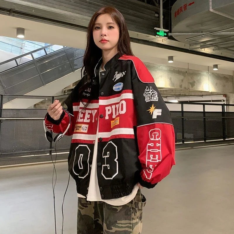 Y2K Oversized Racer Jacket
