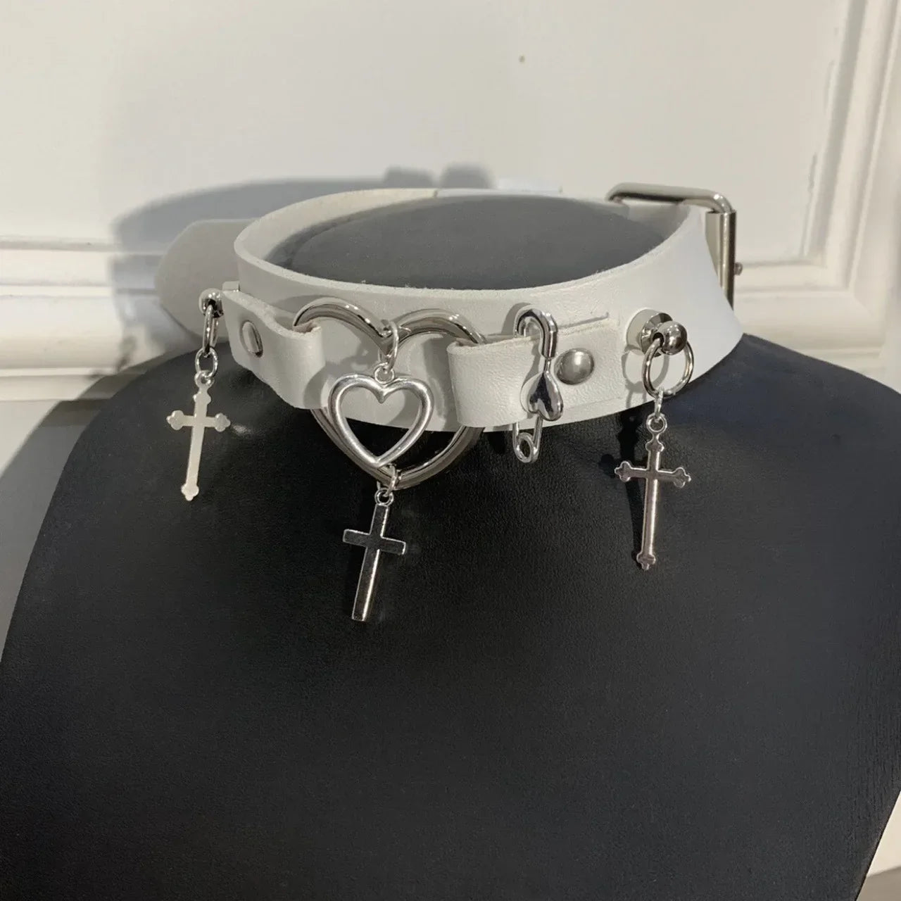 Gothic Heart Cross Choker