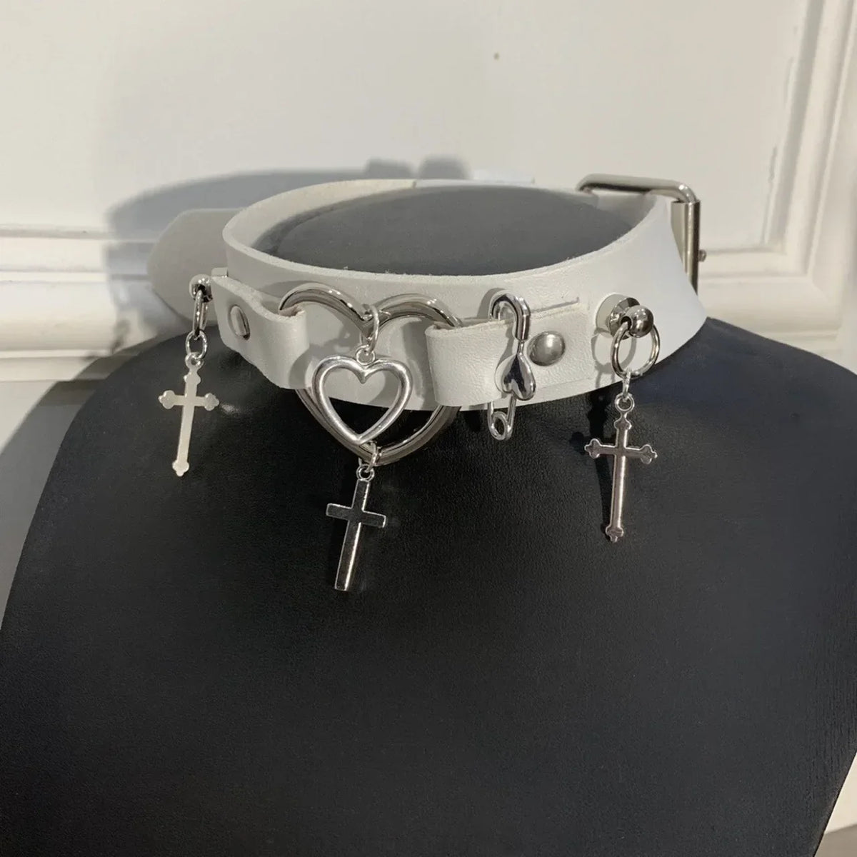 Gothic Heart Cross Choker