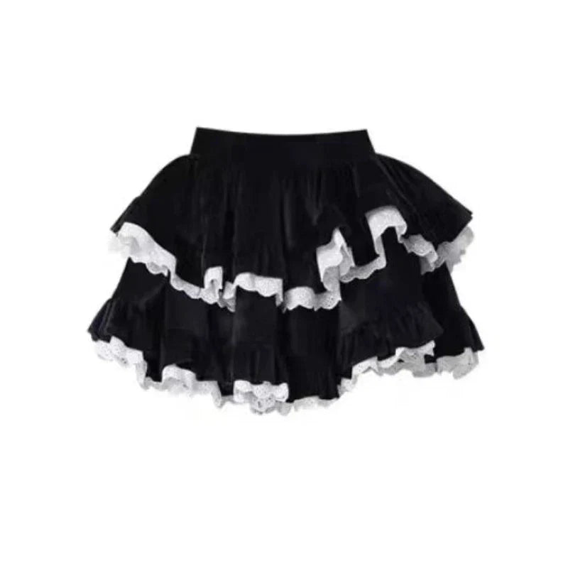 Kawaii Gothic Warm Outfit Set - Cardigan & Mini Skirt