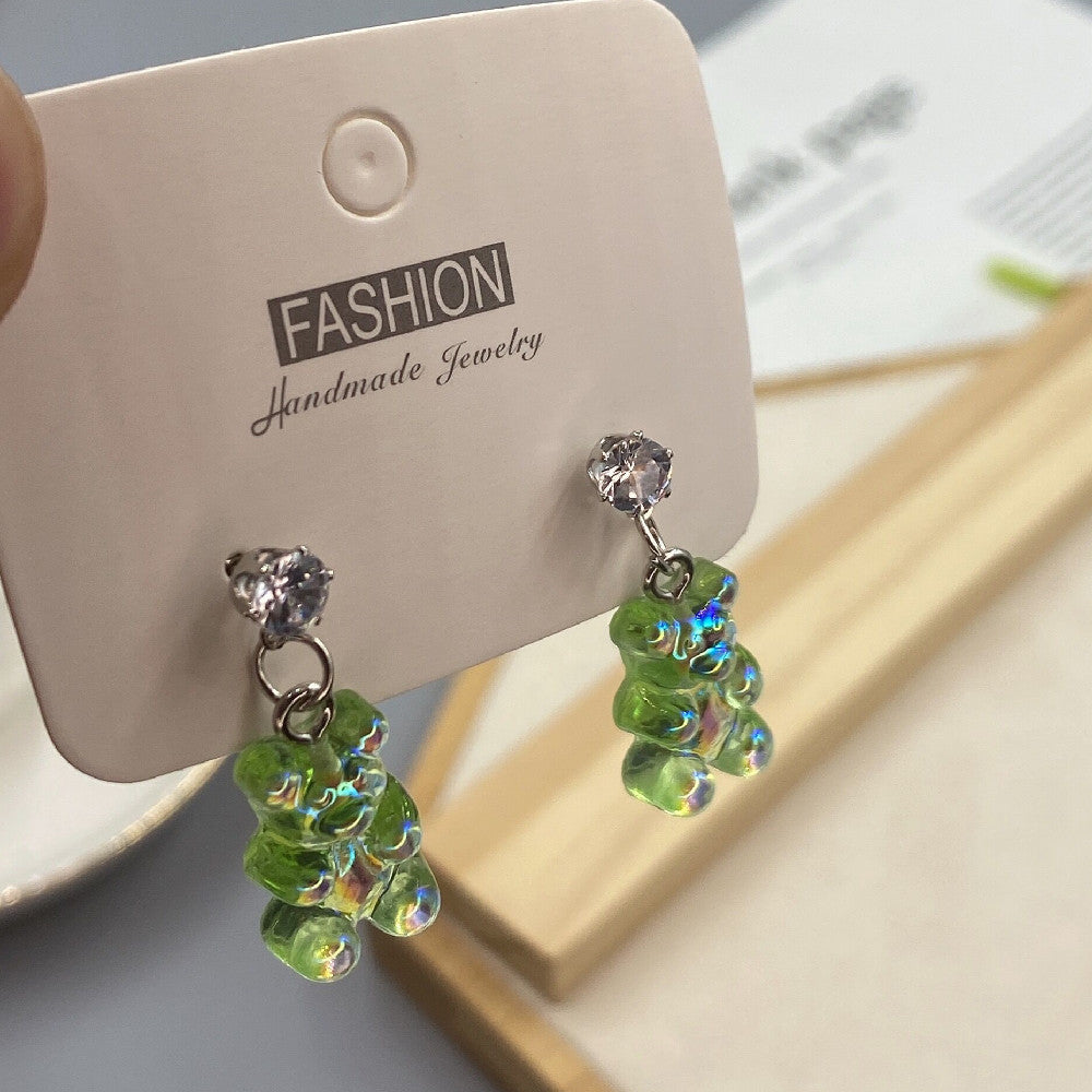 Colorful Acrylic Bear Earrings