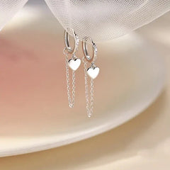Silver Heart Korean Earrings