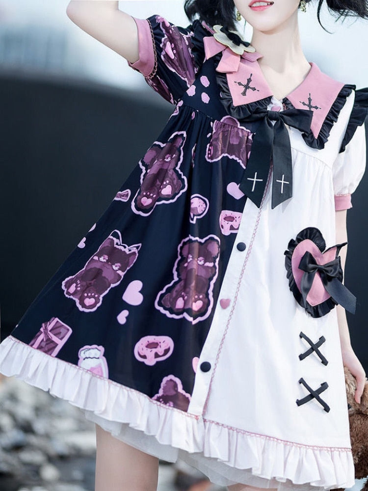 Harajuku Gothic Contrast Dress