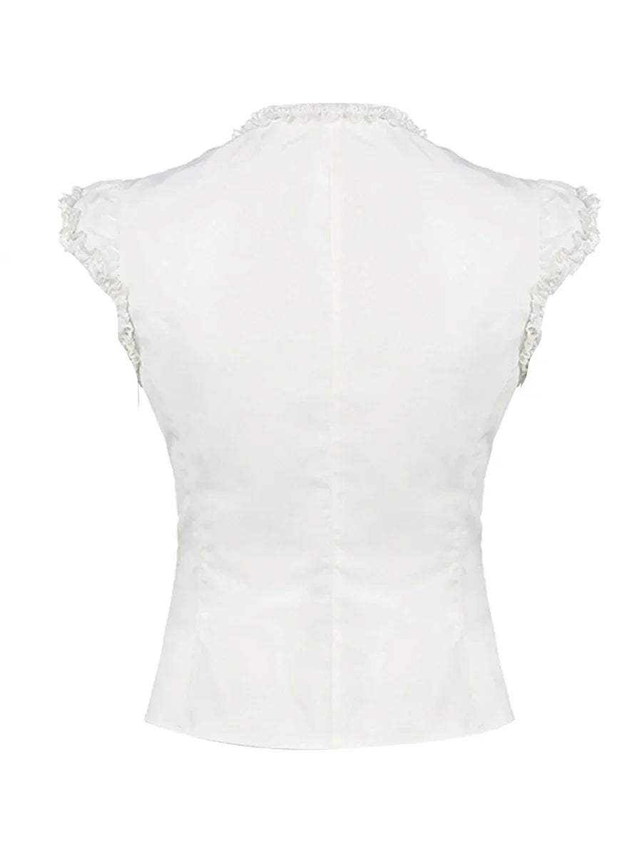 Cute Short Sleeve Lace Top
