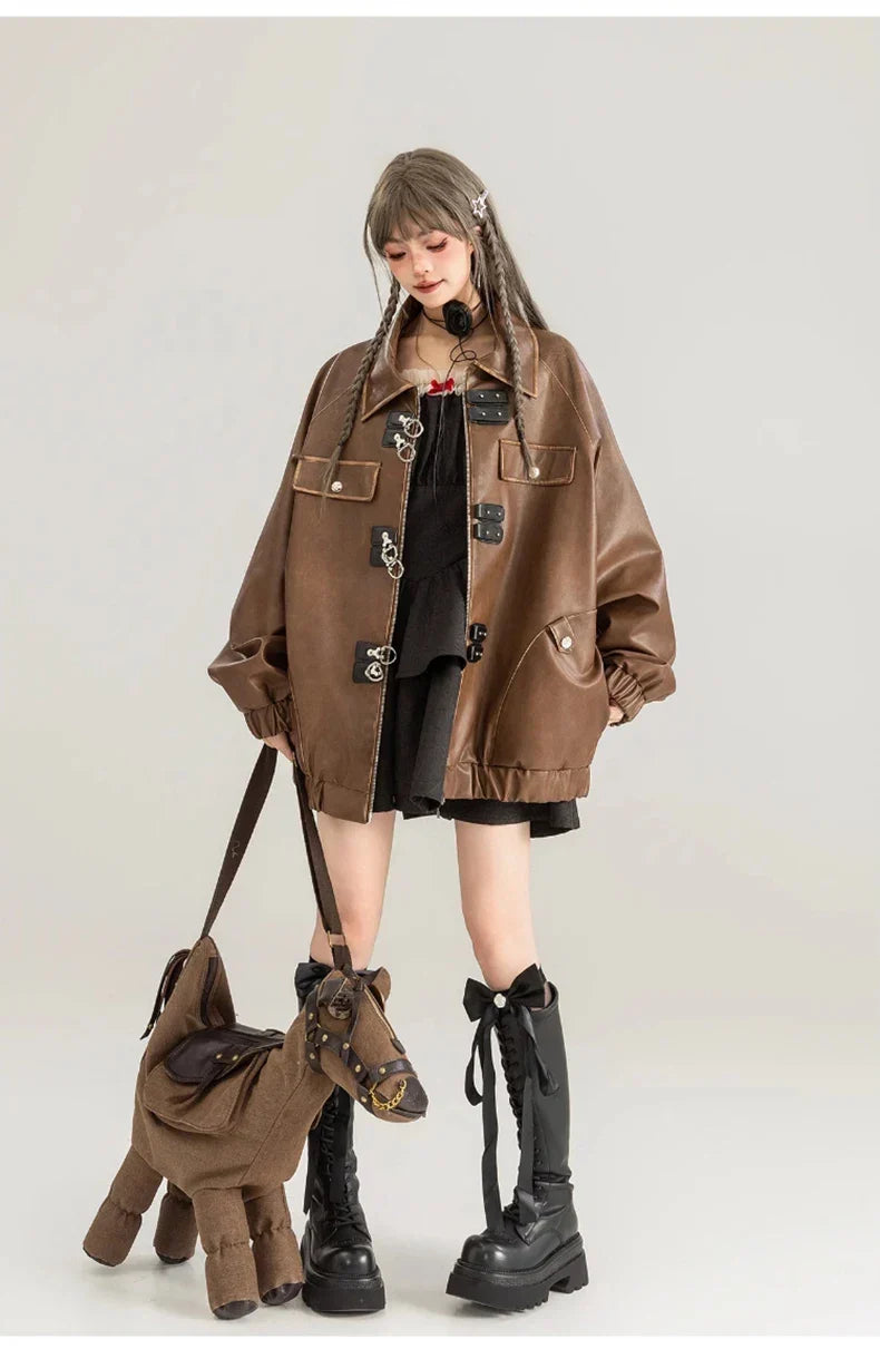 Vintage Oversized Leather Jacket