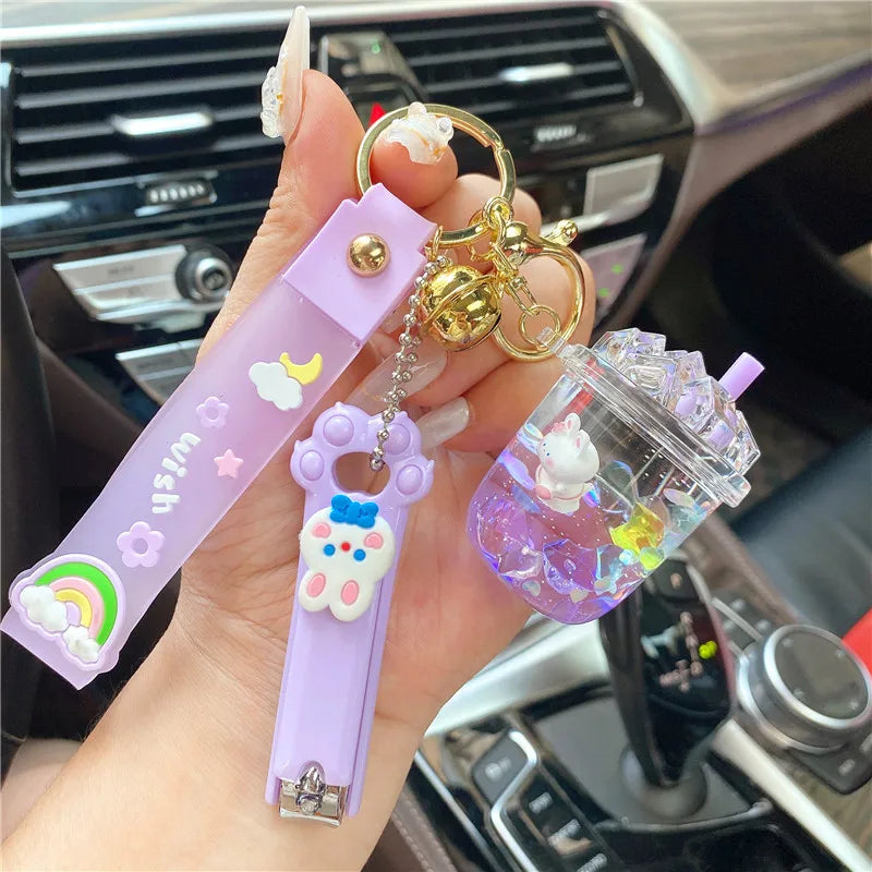 Liquid Oil Ice Cube Keychain