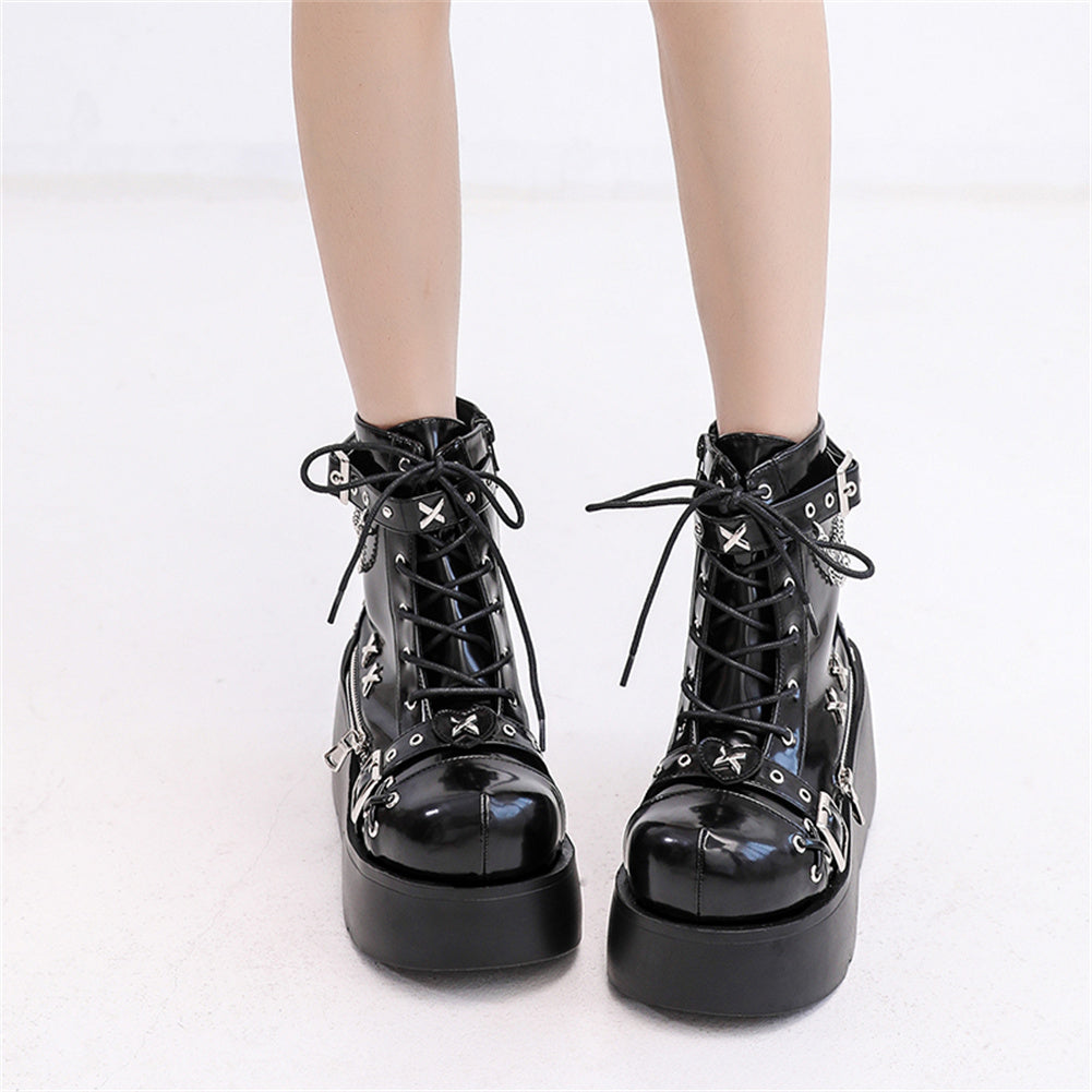 Gothic Platform Ankle Boots