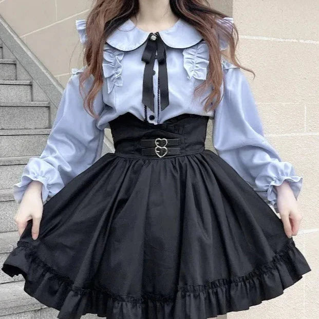 Pastel Gothic Lolita Outfit Set - Shirt & Skirt