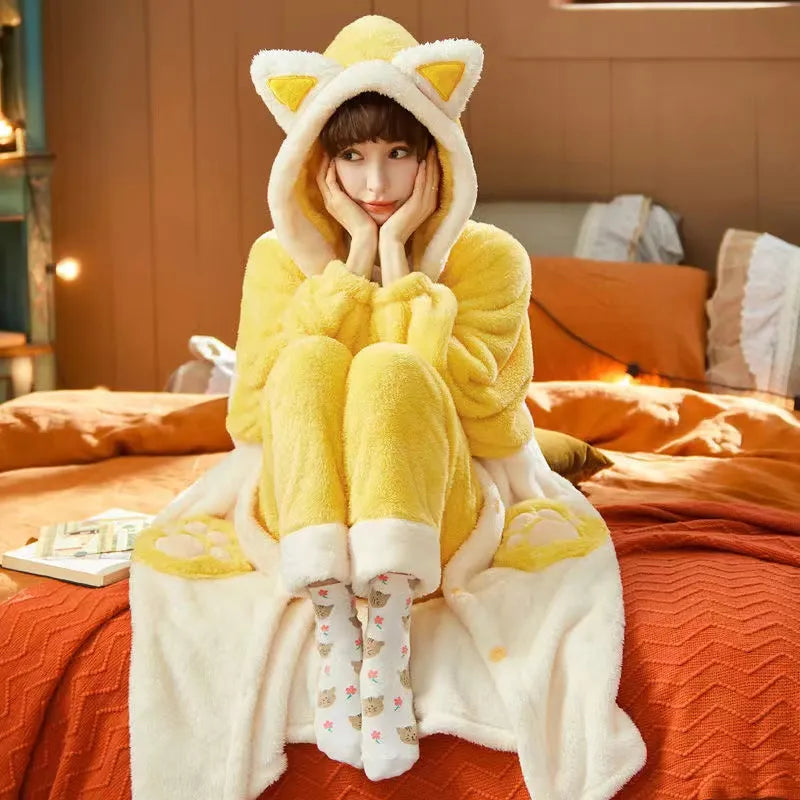 Warm Kawaii Pajamas with Ears