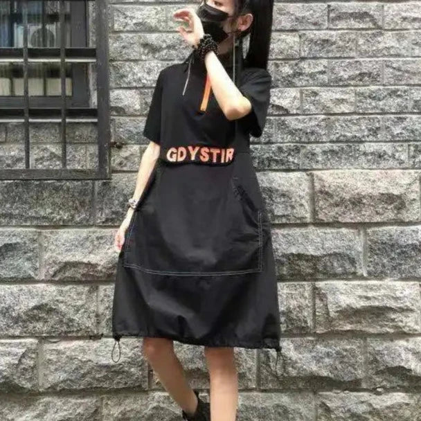 Harajuku Loose Zipper Dress
