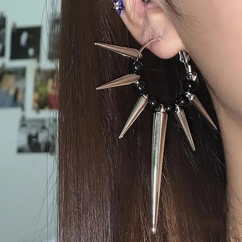 Harajuku Punk Silver Earrings