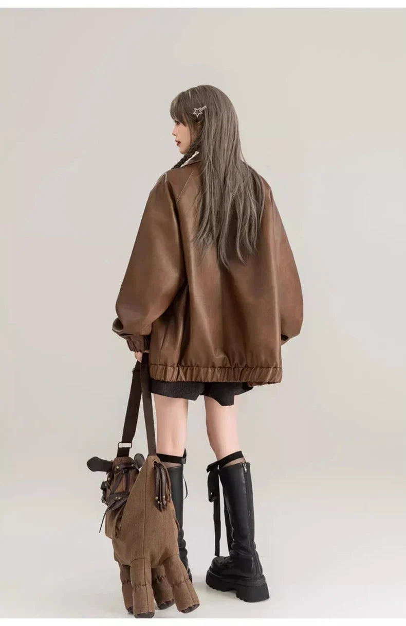 Vintage Oversized Leather Jacket