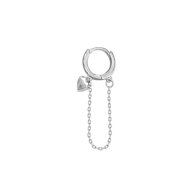 Silver Heart Korean Earrings