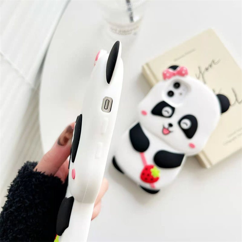 Cartoon Panda 3D iPhone Case