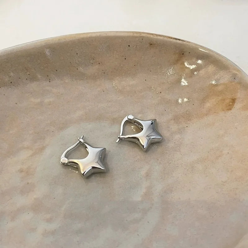 Y2K Metal Star Earrings