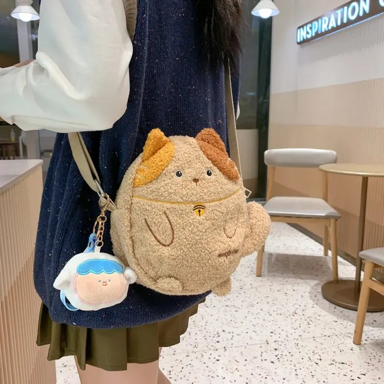 Kawaii Plush Cat Shoulder Bag