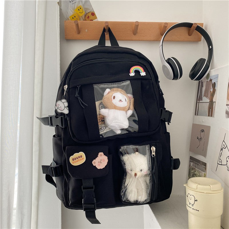 Cute Aesthetic Multi-Pocket Backpack