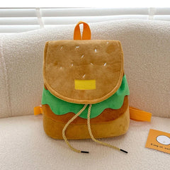 Cute Plush Burger Style Backpack