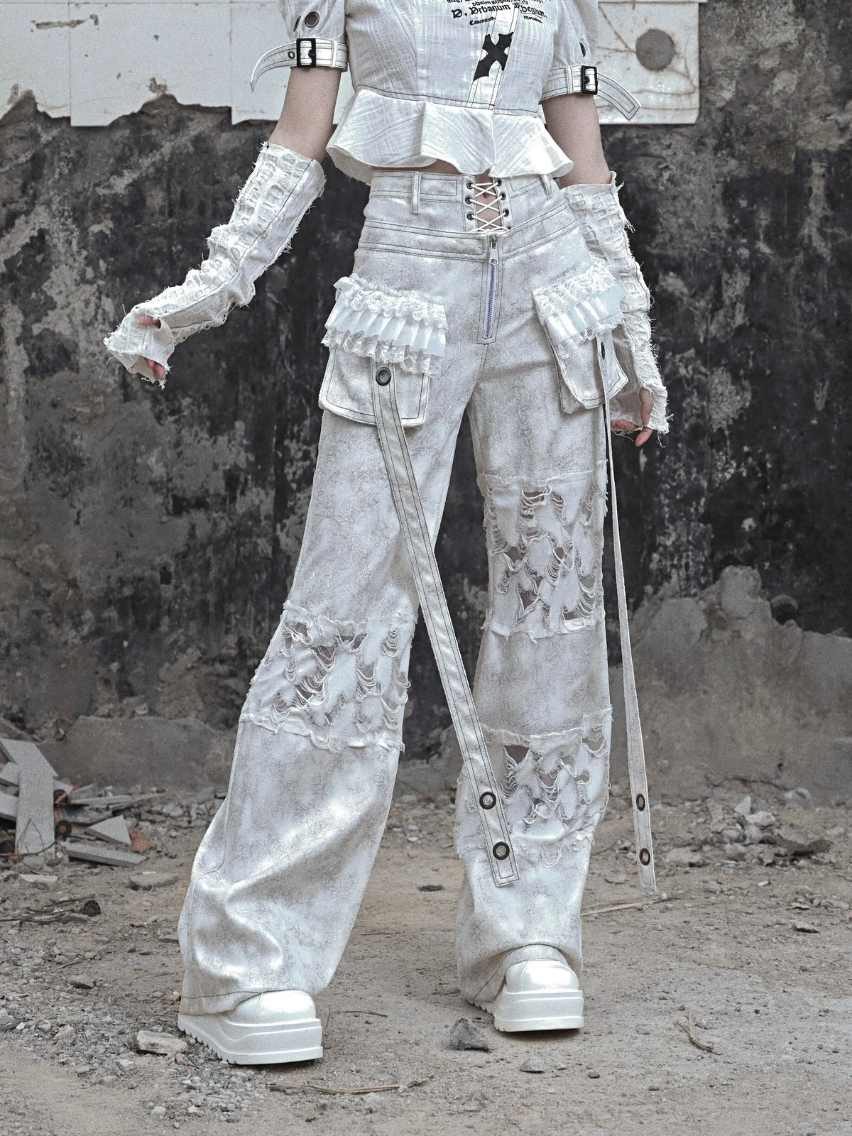 Ripped Two-Piece Cargo Pants