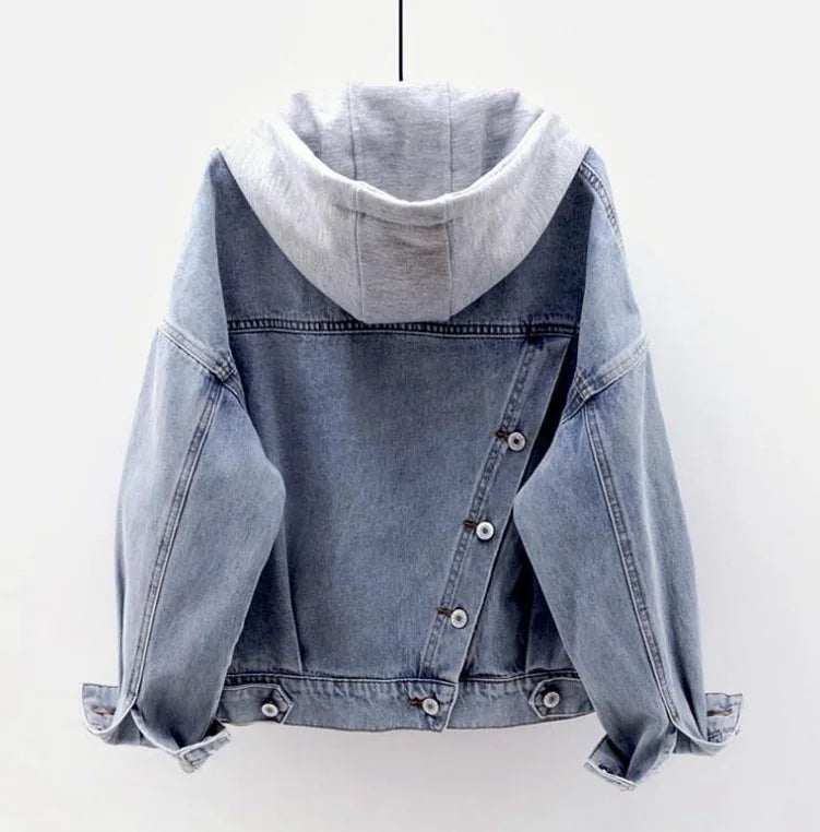 Loose Hooded Denim Jacket