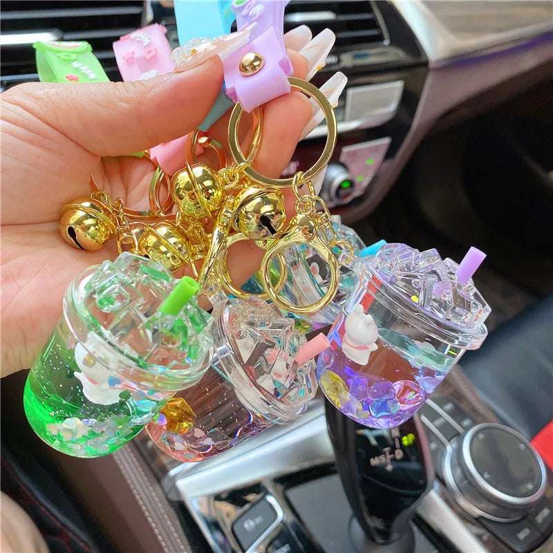 Liquid Oil Ice Cube Keychain