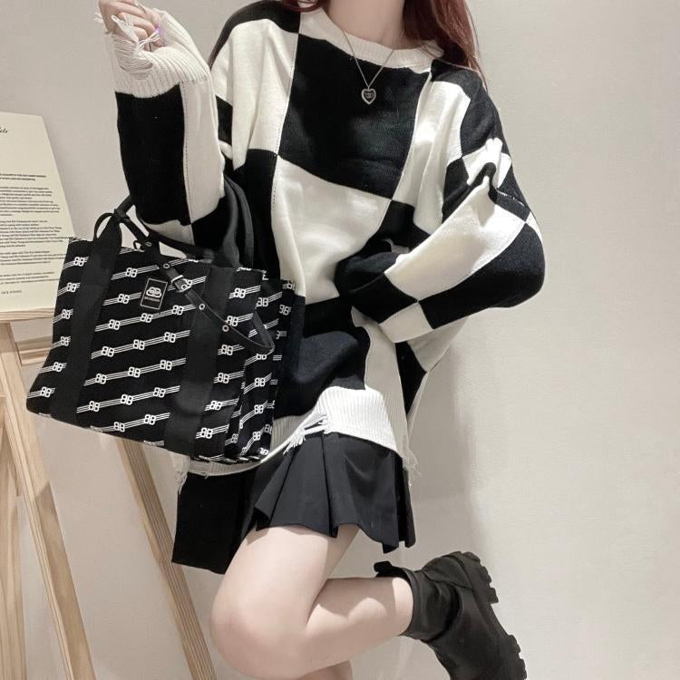 Plaid Korean Style Sweater