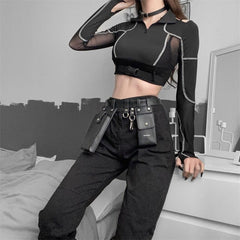 Techwear Cyberpunk Style Long Sleeve Top