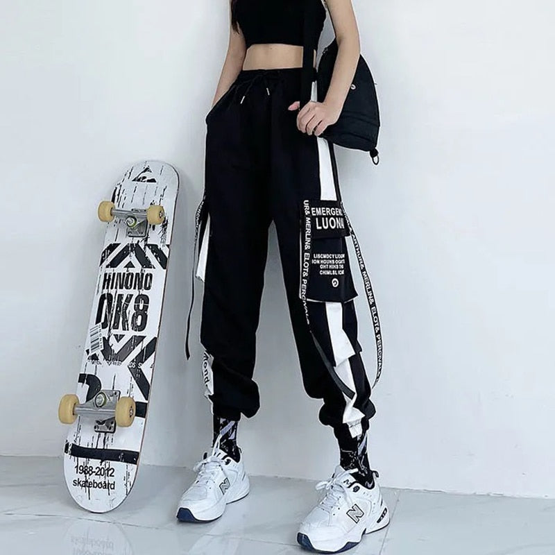 High Waist Techwear Cargo Pants