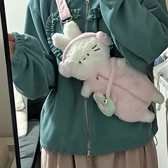 Kawaii Plush Headphone Cat Sling Bag
