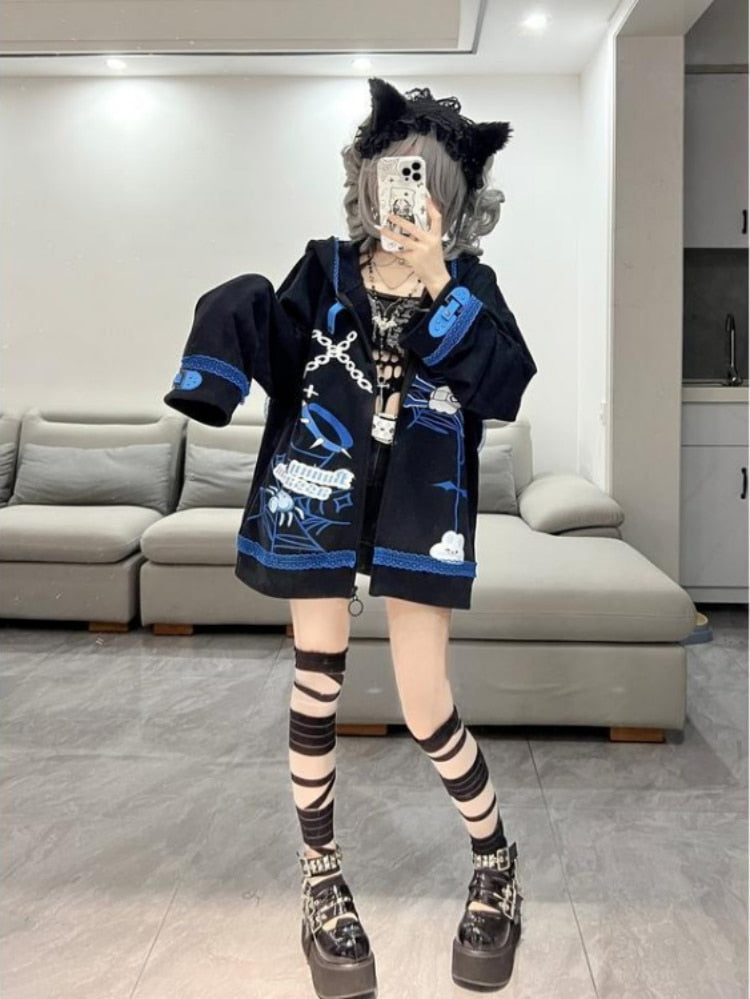 Harajuku Y2K Hoodie with Rabbit Ears