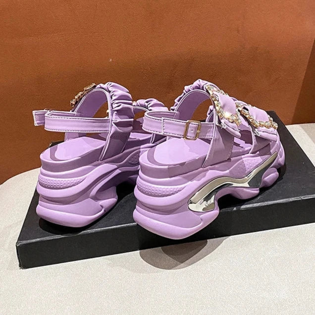 Bling Chunky Wedge Sandals