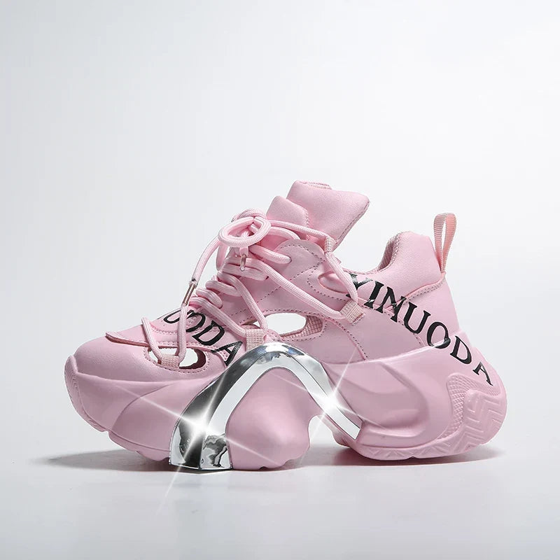 Metallic High Platform Sneakers