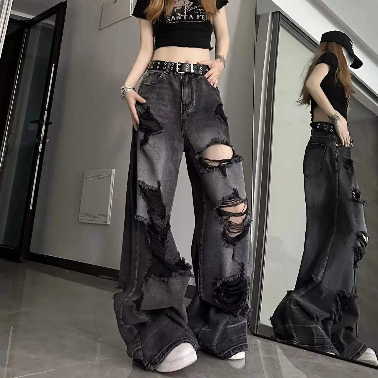 Vintage Grunge Ripped Jeans