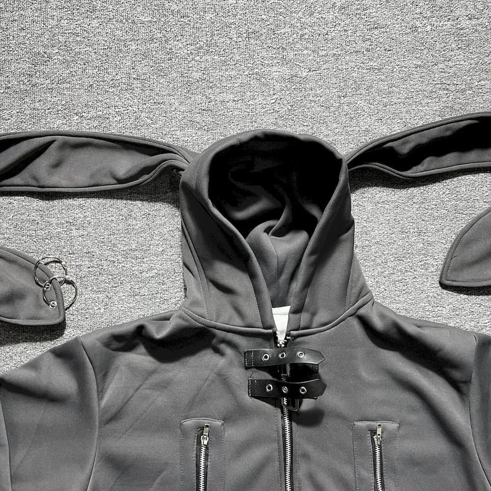 Harajuku Bunny Ears Zip Hoodie
