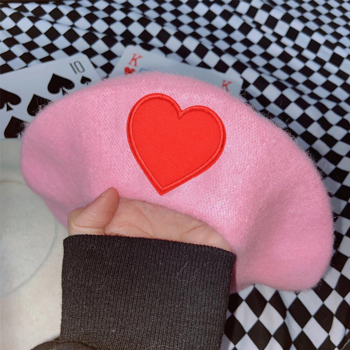 Harajuku Y2K Pink Heart Beret