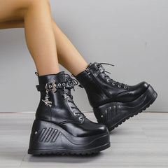 Platform Wedge Punk Boots