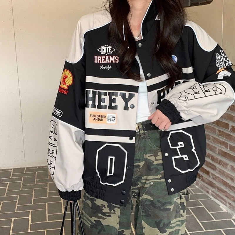 Y2K Oversized Racer Jacket