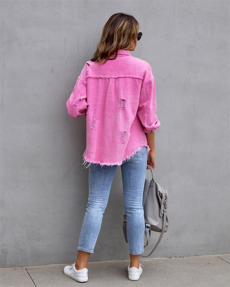 Raw-edges Denim Jacket