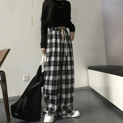 Casual Oversized Plaid Pants