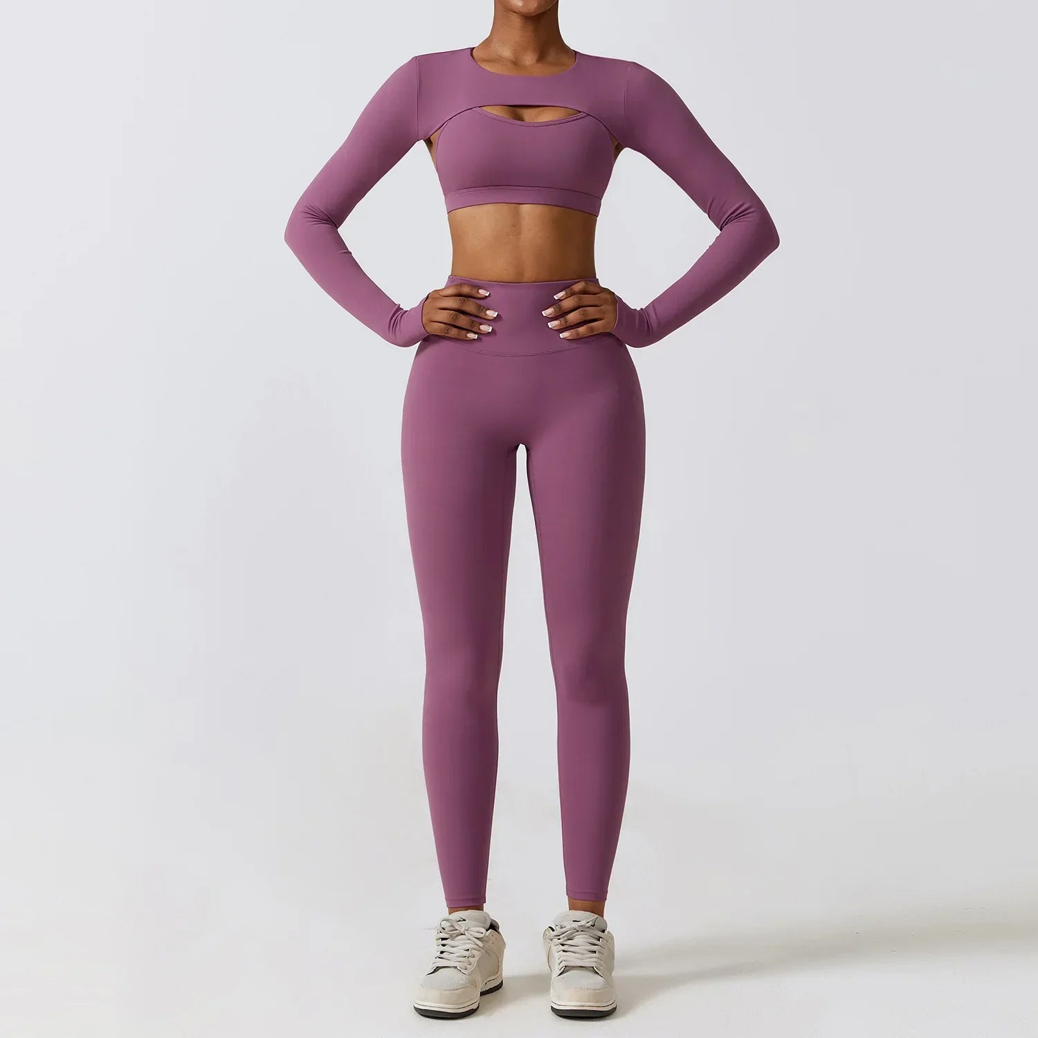 Kyveli - 3 Piece Long Sleeve Activewear Set