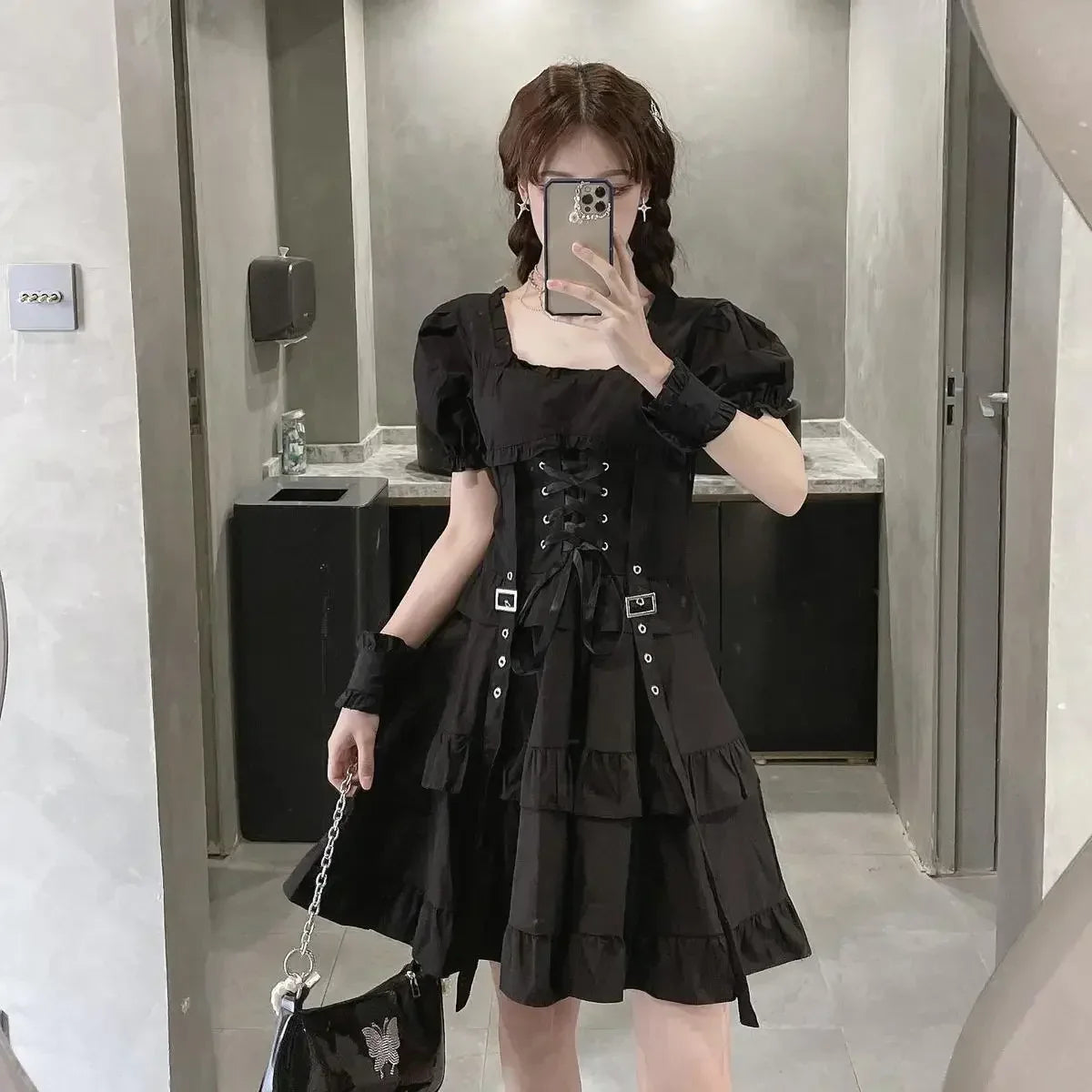 Harajuku Goth Lolita Mini Dress