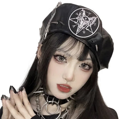Harajuku Punk Leather Beret