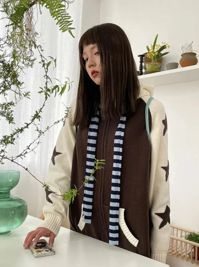 Y2K Knitted Zip Hoodie