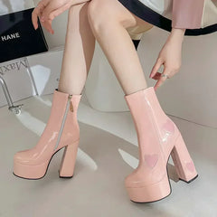 Kawaii Chunky High Heel Boots
