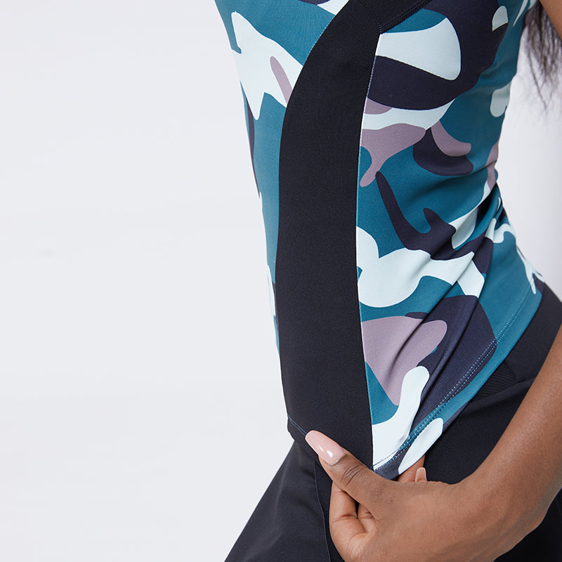 Camo Short Sleeves Women's Fitness Top