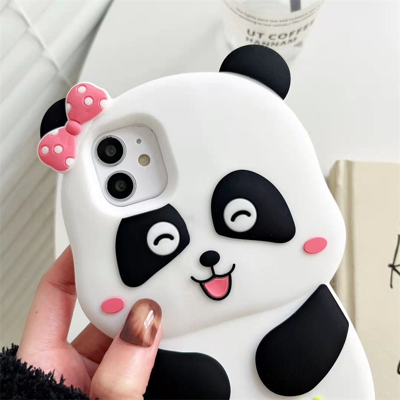 Cartoon Panda 3D iPhone Case