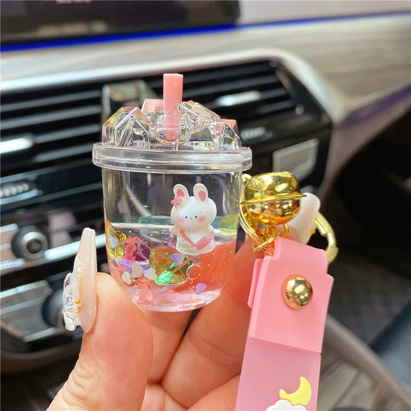 Liquid Oil Ice Cube Keychain