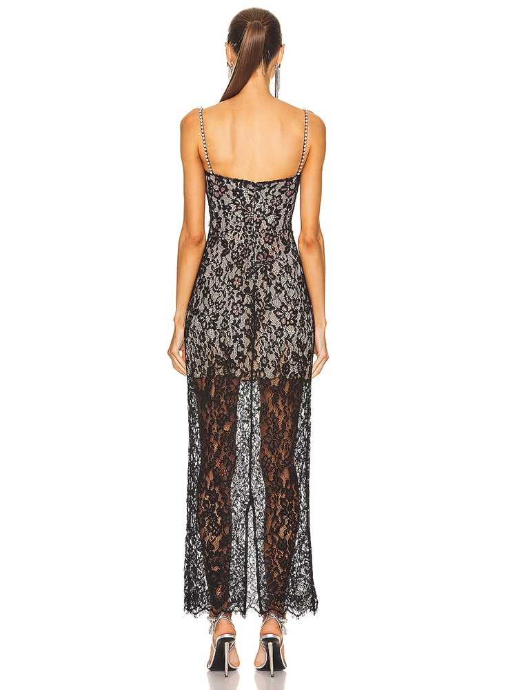 Elegant Black Sleveless Cutout Designer Dress